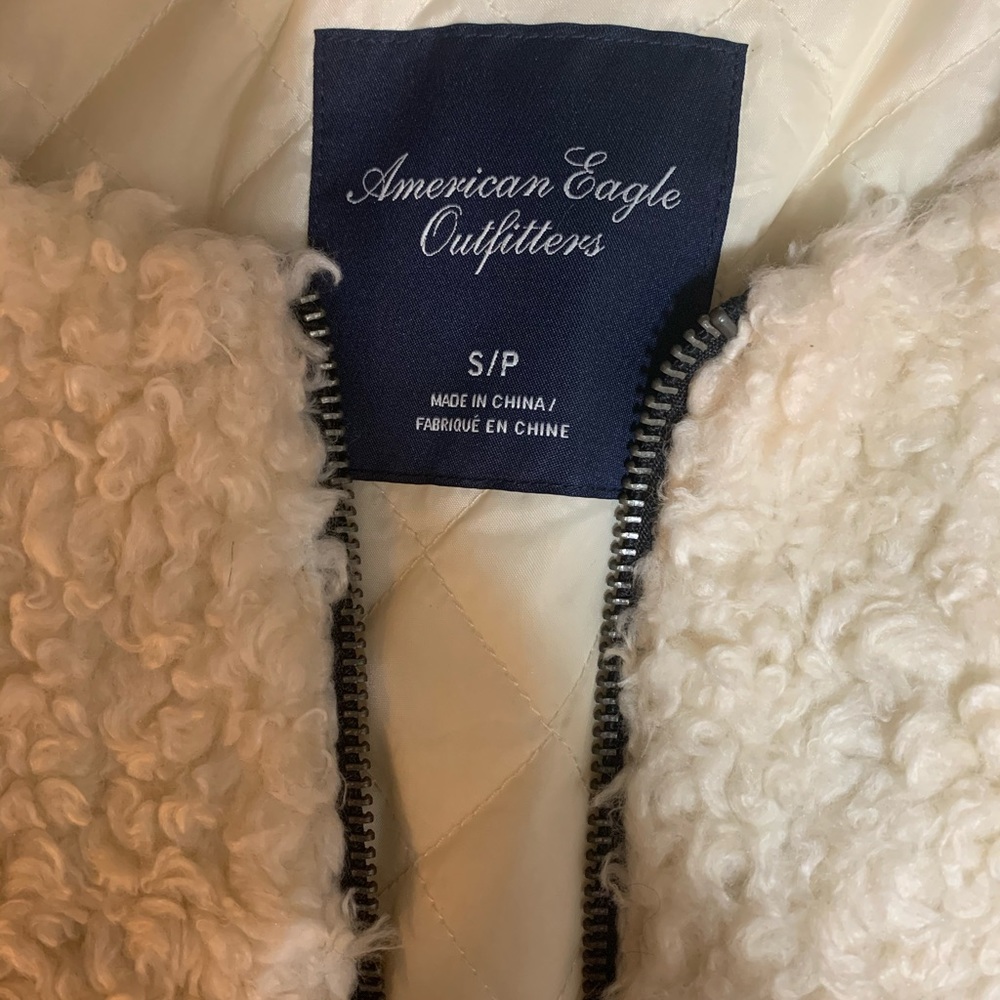 American Eagle Sherpa Teddy Faux Leather Coat - Picture 4 of 5